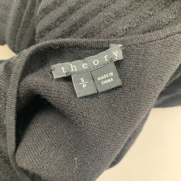 Theory Womens Shirt Dress Black S Codris B Velveen Short Sleeve Round Neck - Picture 6 of 9